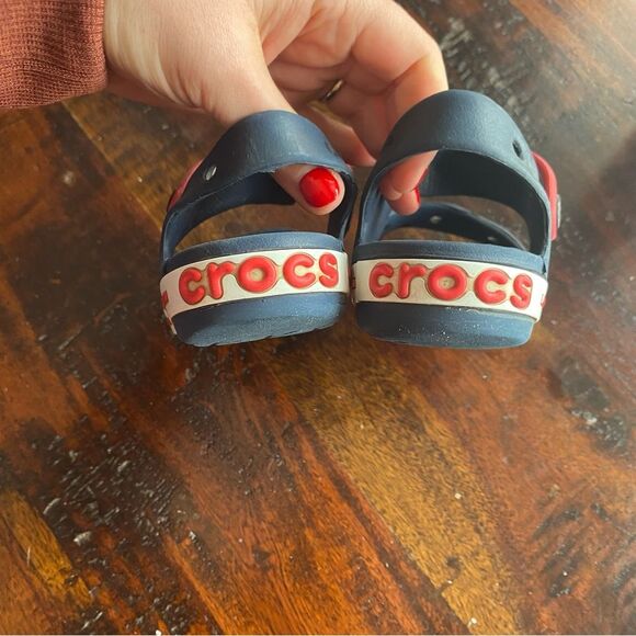 Croc Bayaband Sandal kids size toddler 12 crocband navy red velcro - Picture 4 of 7